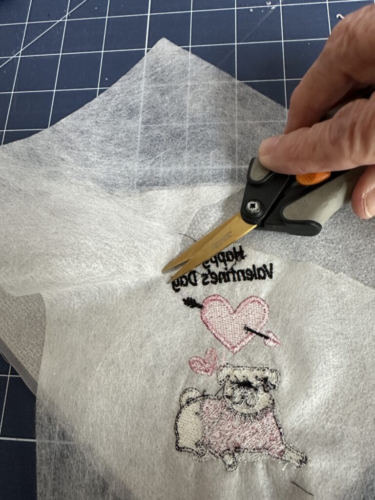 trimming away stabilizer beyond Valentine Pets design