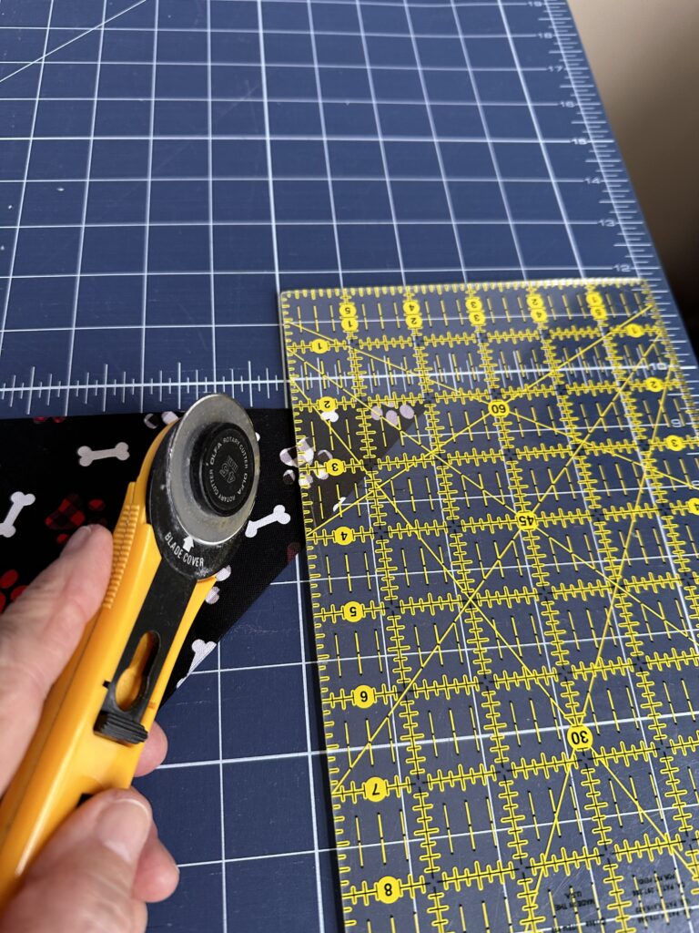 trimming off points of triangles for bandana