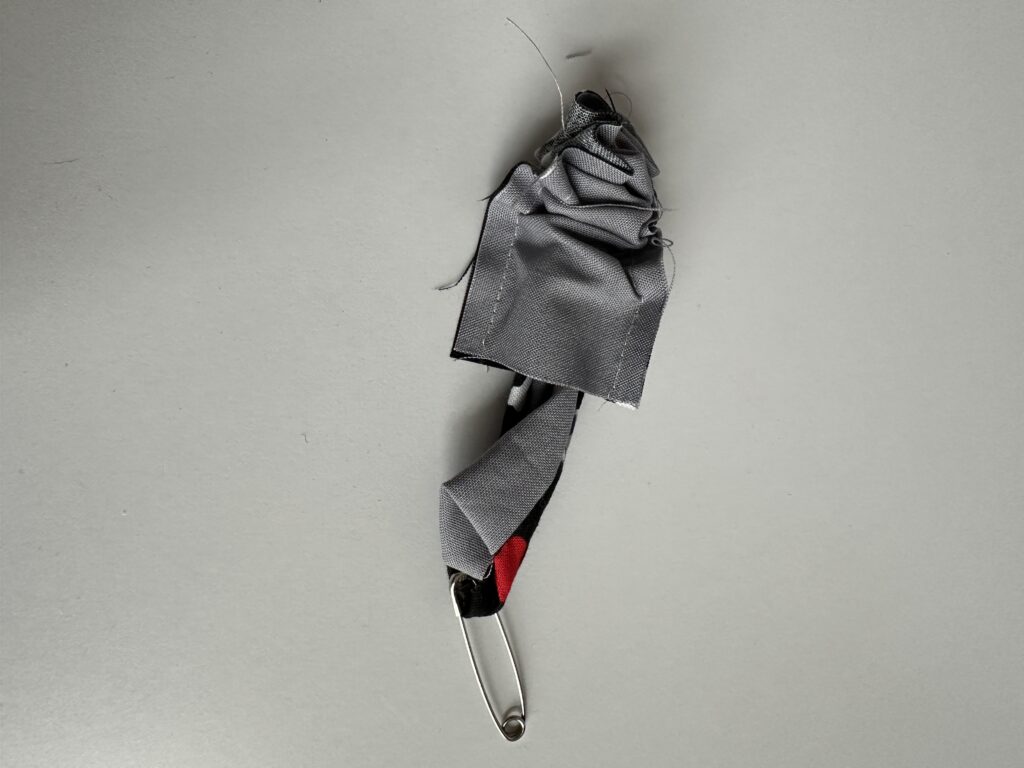 turning band right side out with safety pin