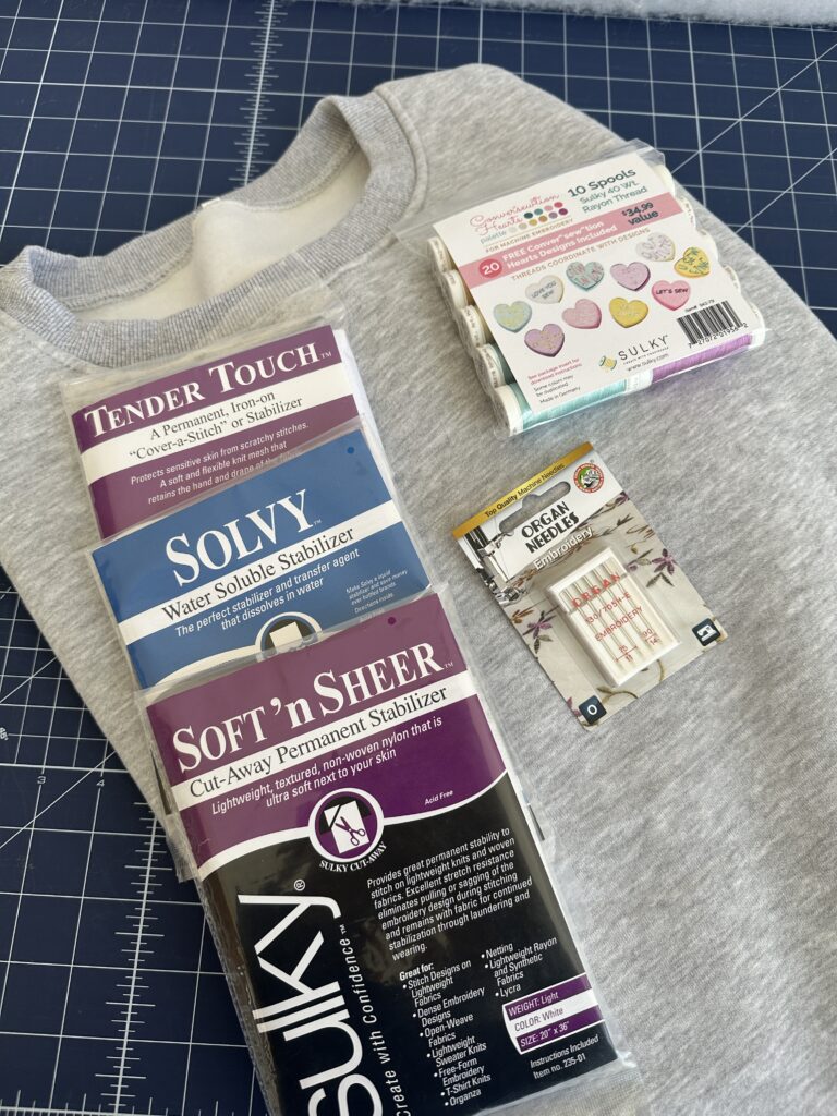 conversation heart sweatshirt supplies