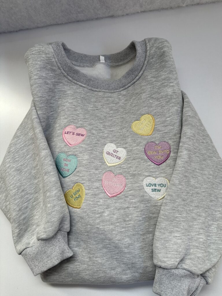 finished embroidered sweatshirt