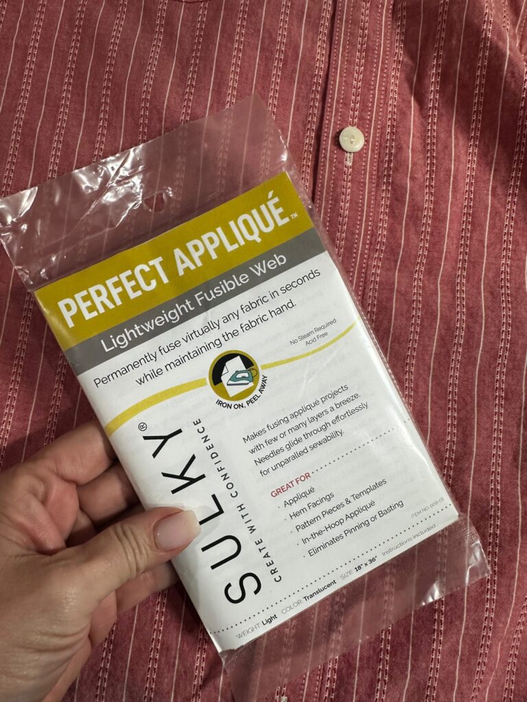 fusing placket shut for pillow with Perfect Appliqué