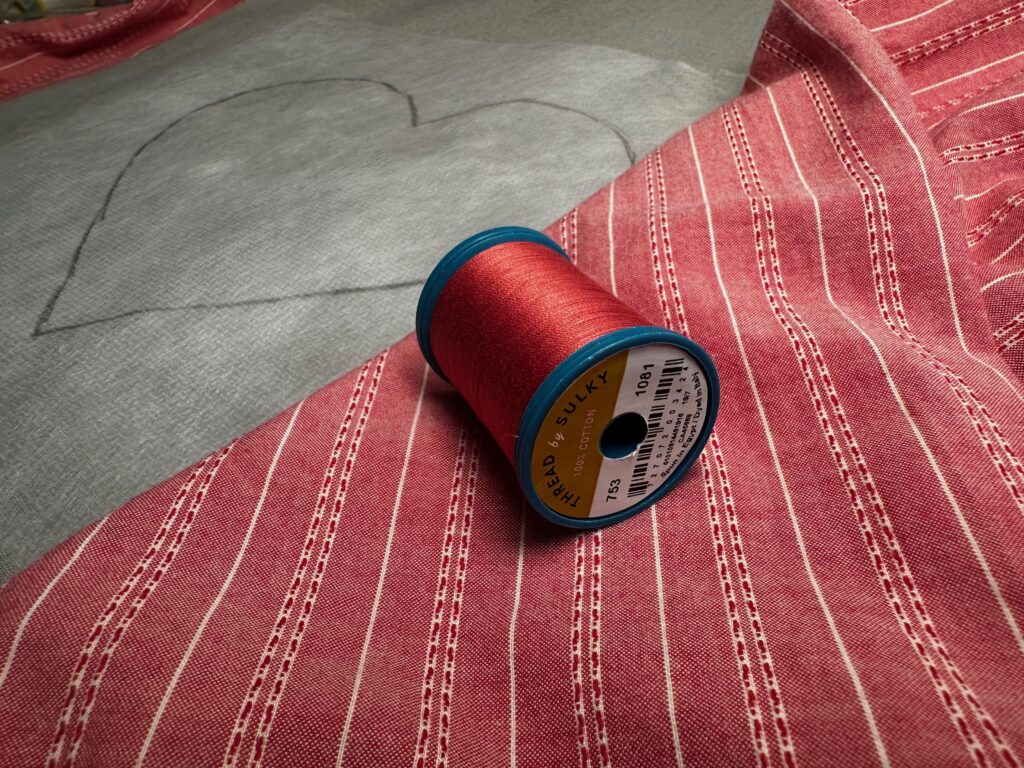 Sulky 50 wt Cotton Thread matching shirt