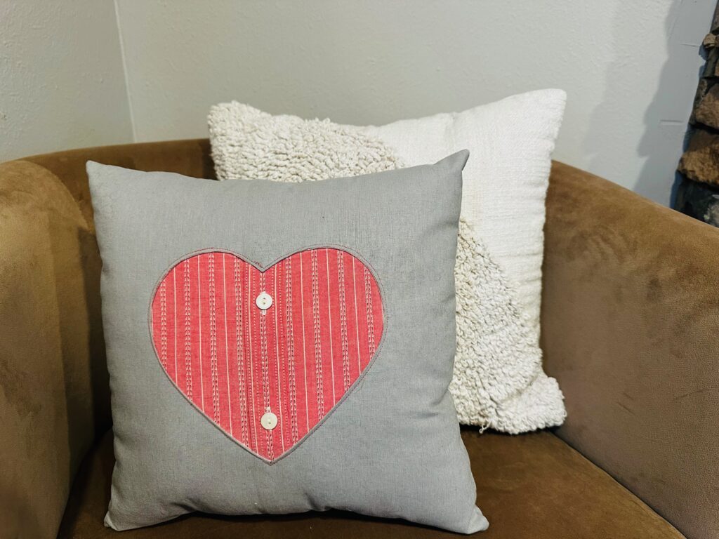 Remembrance Pillow on couch