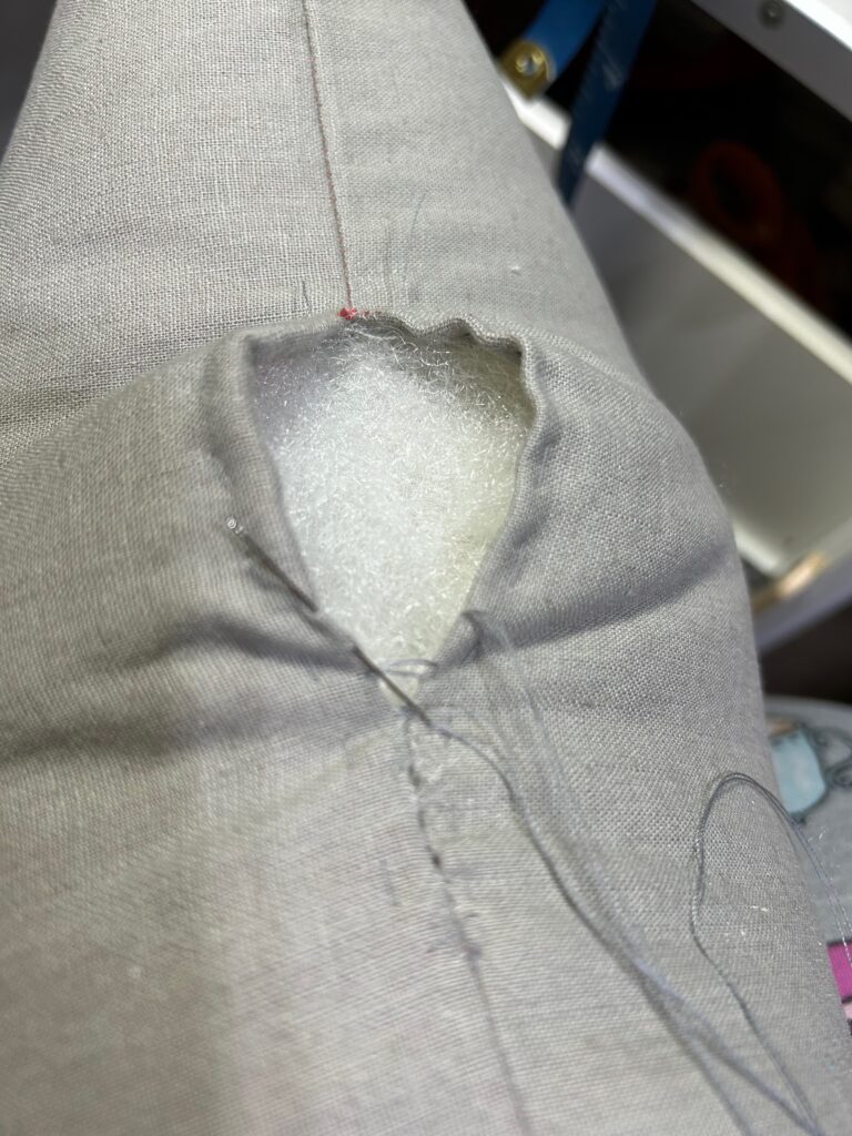 stuff pillow and then stitch shut