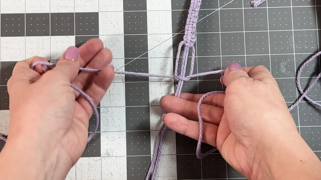 creating square knot, step 9