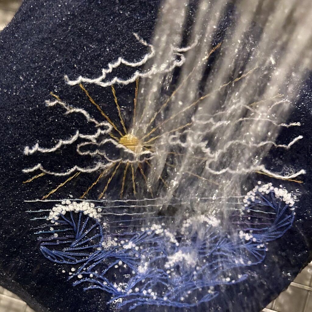 rinsing Stick 'n Stitch