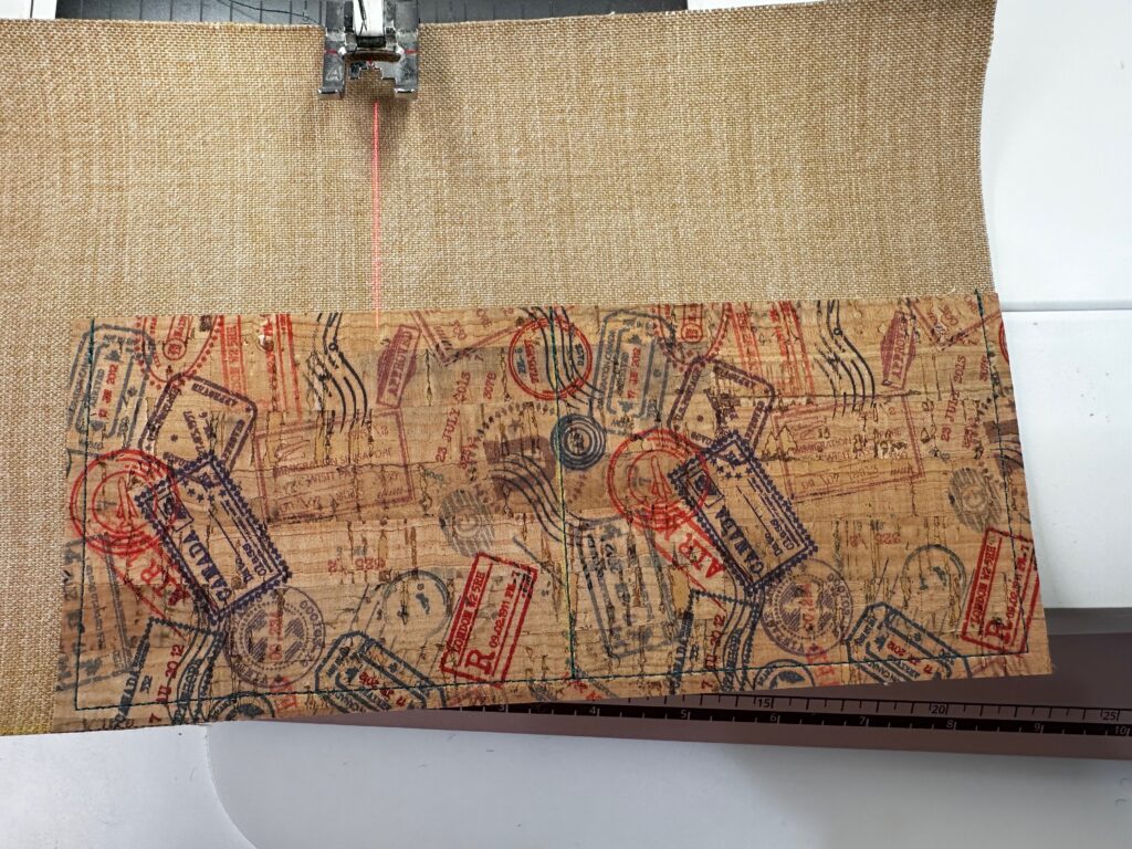 topstitching on pocket completed