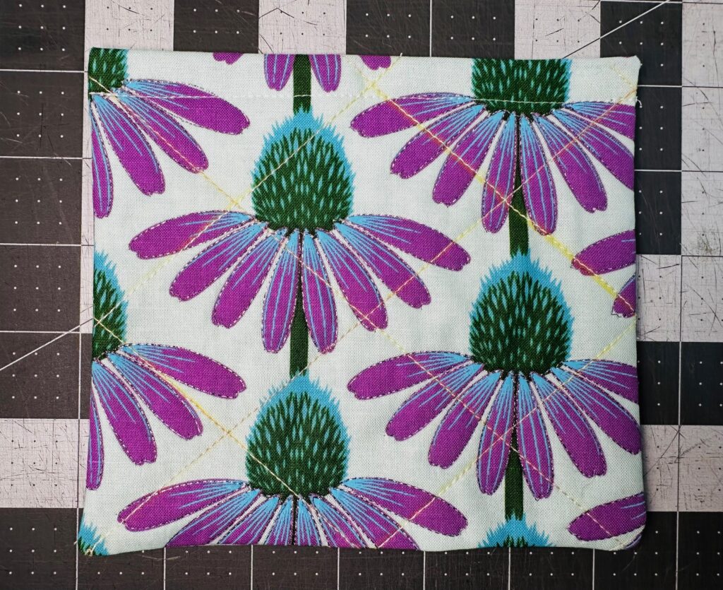 upper edge of pocket stitched