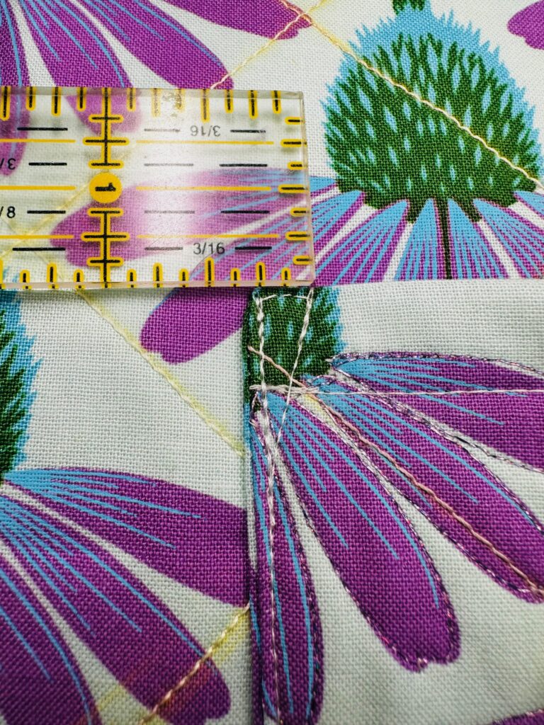 stitching pocket to tote with reinforcement seam