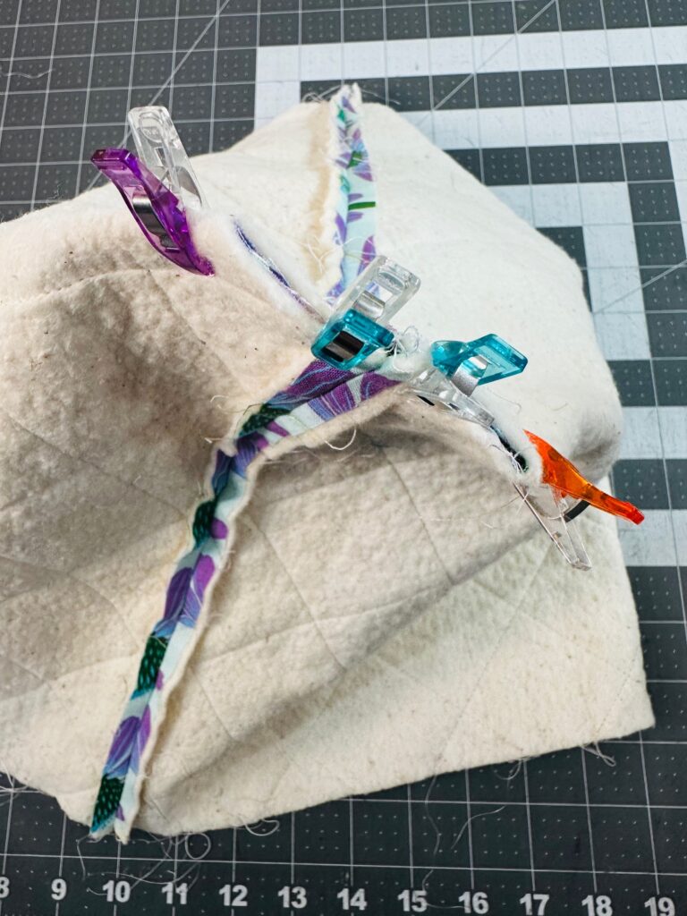 clipping tote along side seam and lower-edge seam