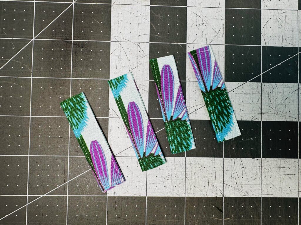 Handle Connectors cut and ready for quilted tote