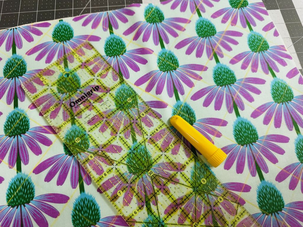 plotting quilting lines on tote