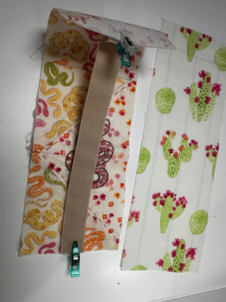 bookmark front and back with elastic clipped