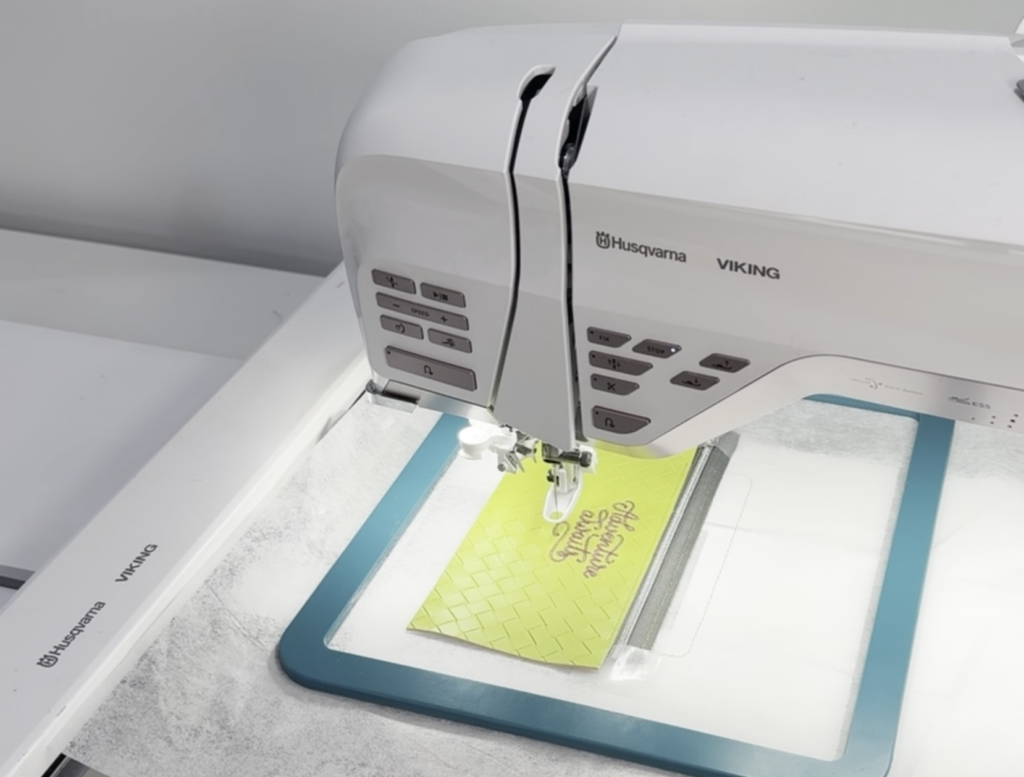 optional machine embroidery on Slip Pocket