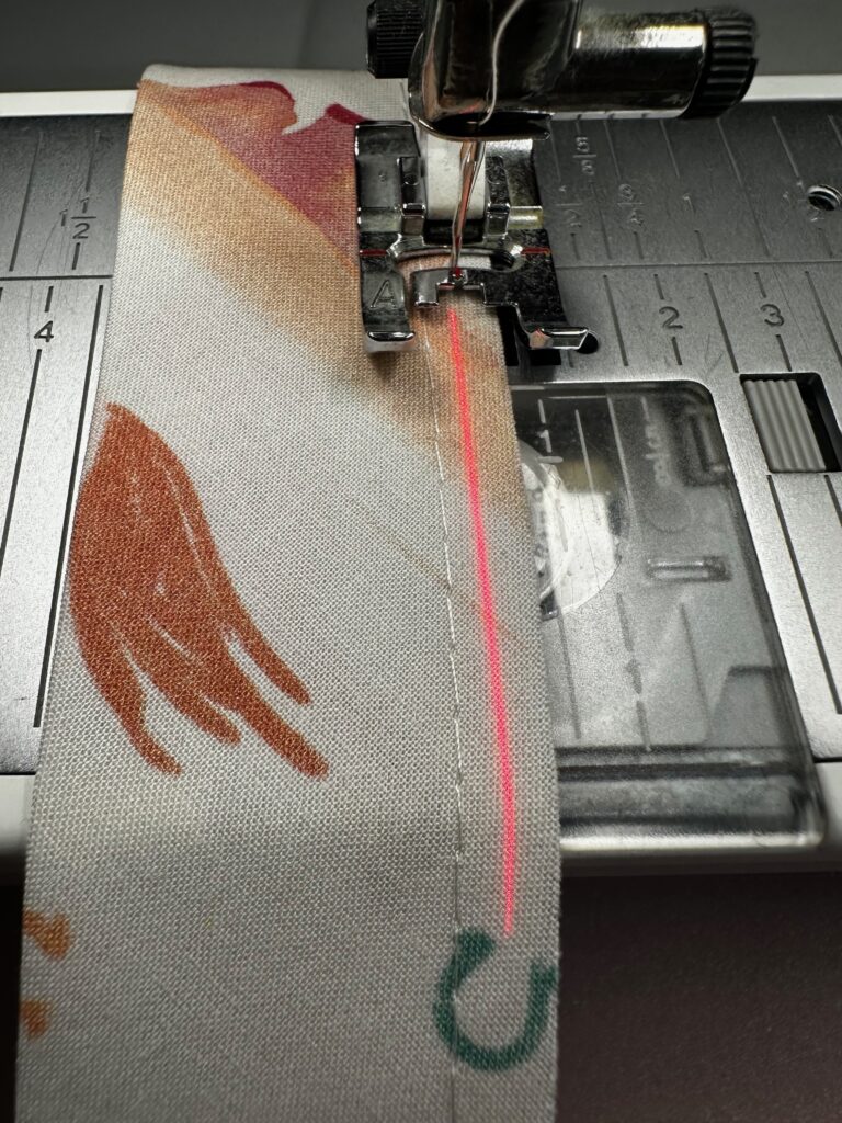 sewing second gathering stitch