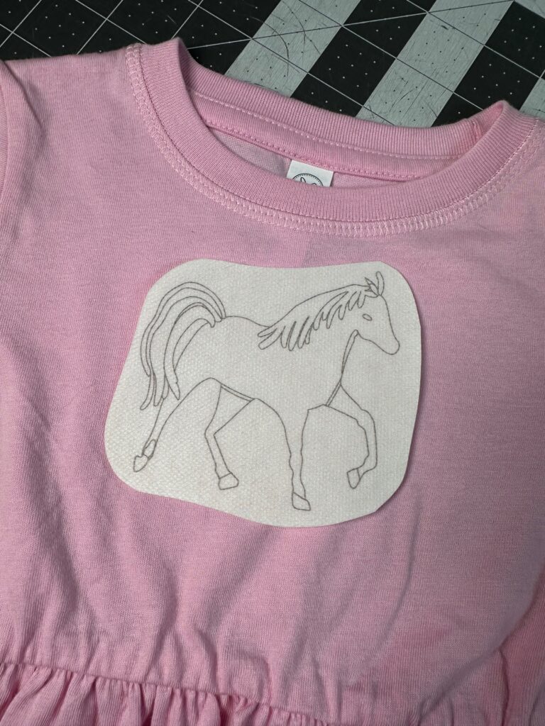 Transfer Sticker on dress right side