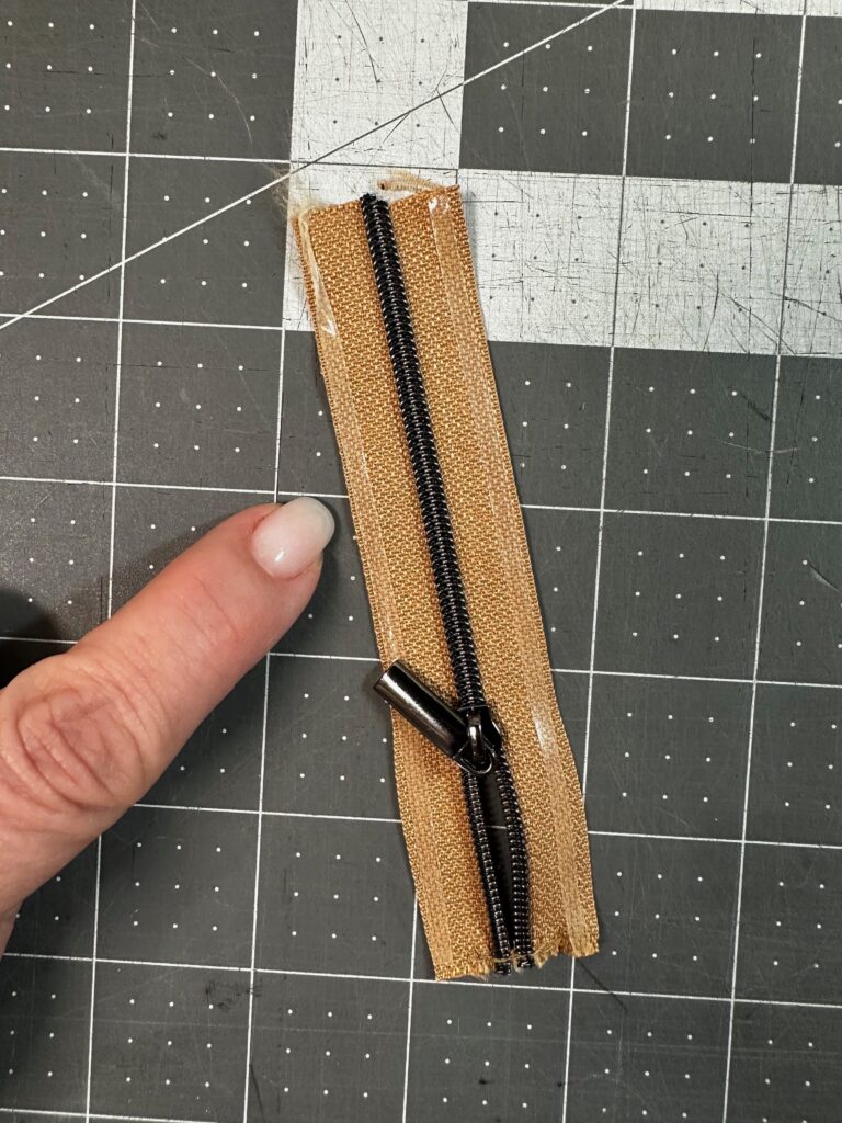 basting tape on zipper edges