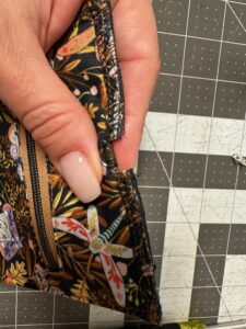 fold fabrics to wrong side at opening slot edge