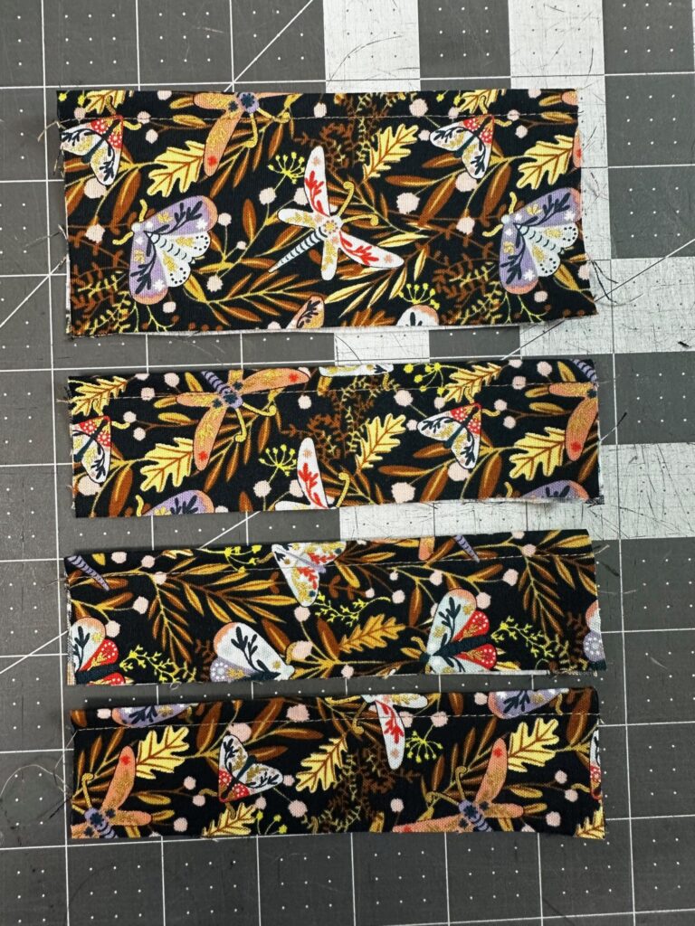 card pockets with upper edge topstitched