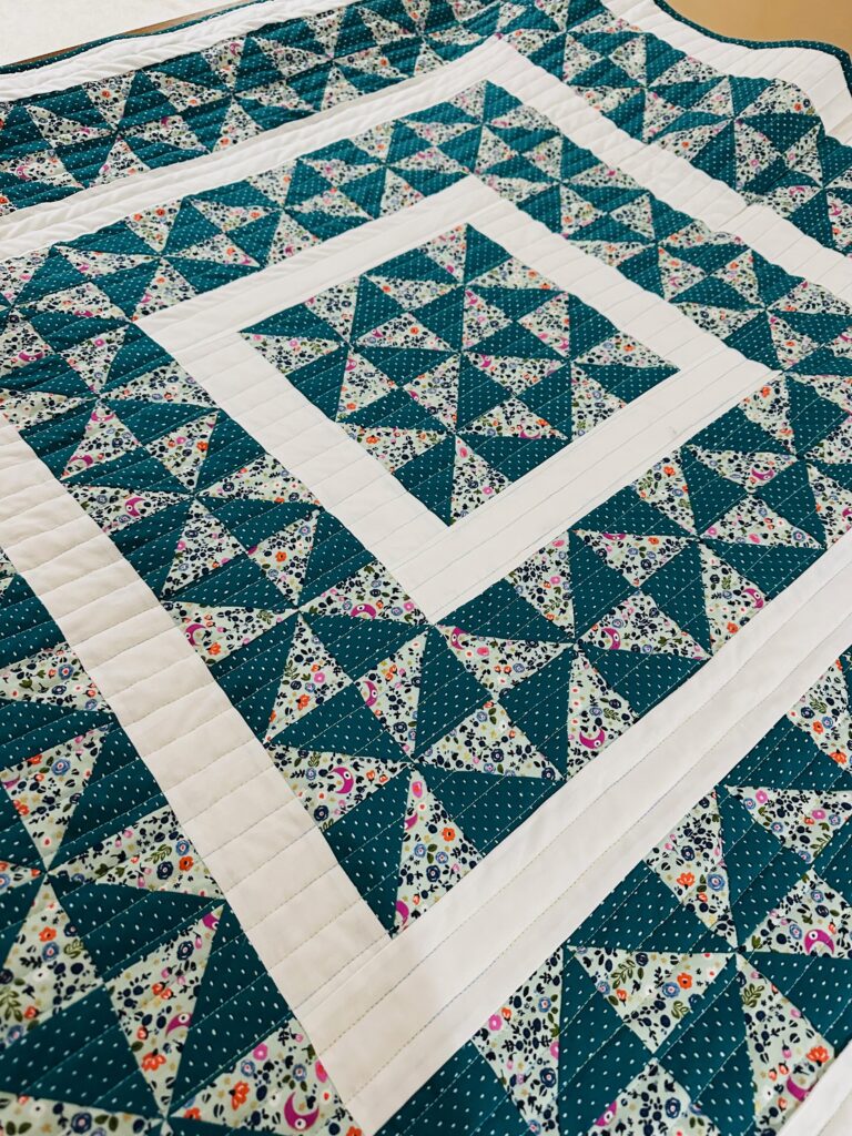 finished pinwheel quilt