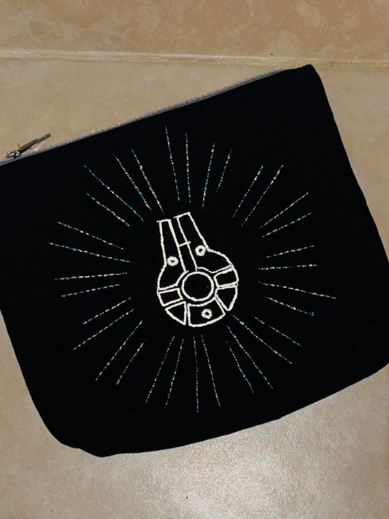 reflective thread on warp speed pouch