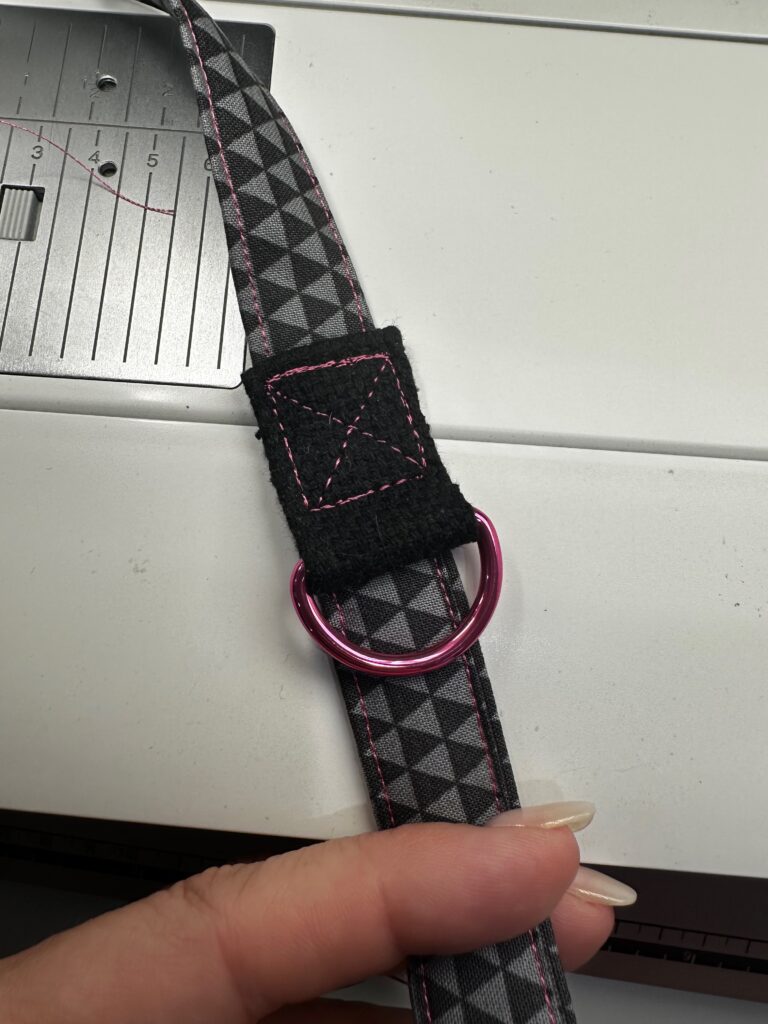 finished webbing loop stitching