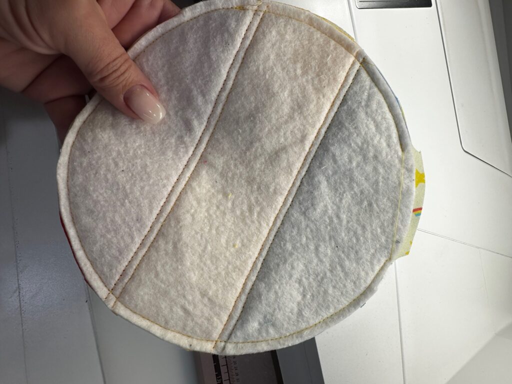 mug pillow wrong side out with opening seam cut slightly larger