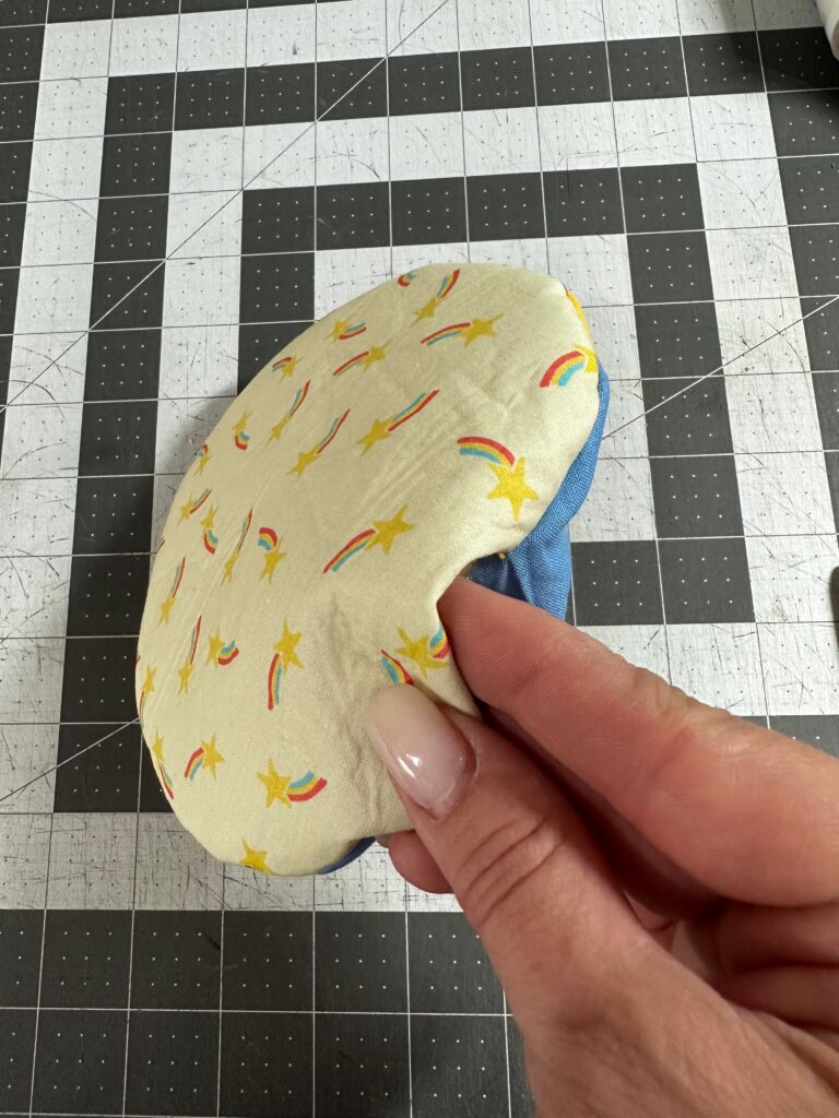 turning mug pillow right side out