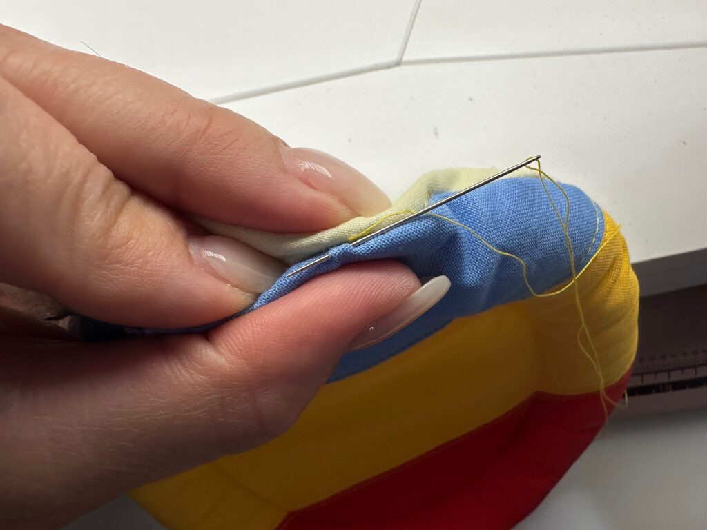 hand stitching opening shut