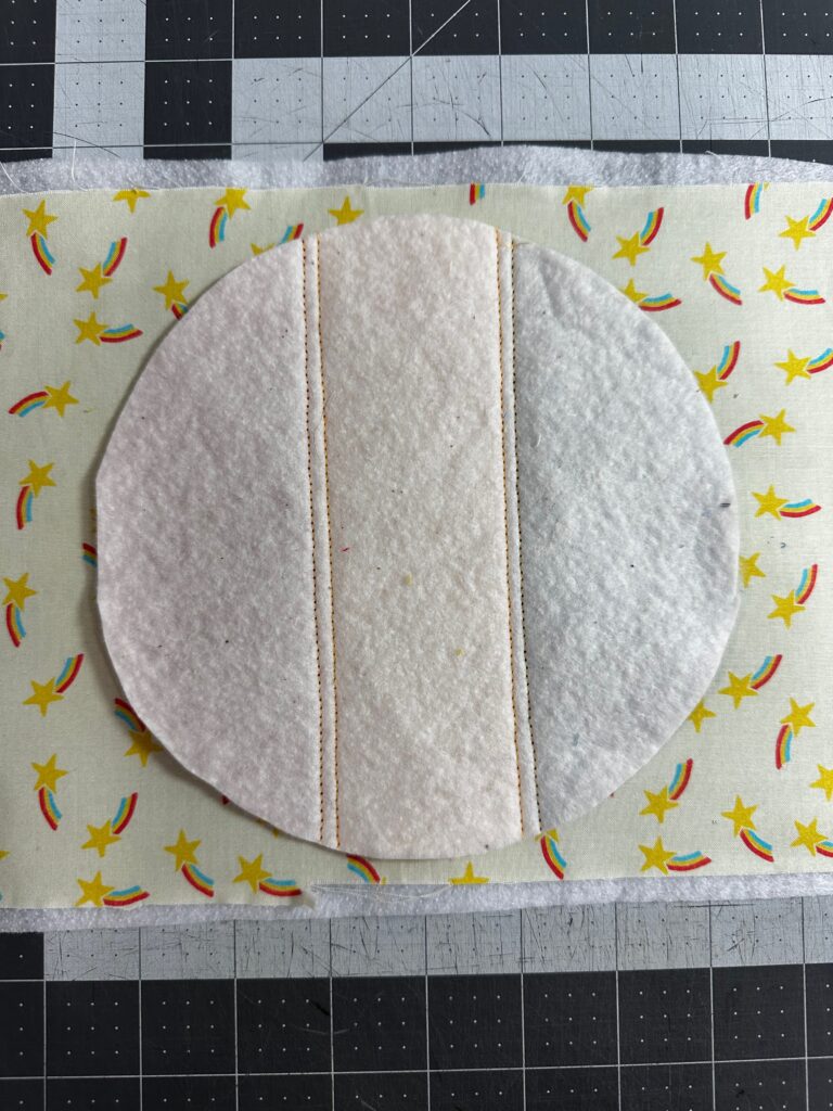 mug pillow top on right side of backing fabric