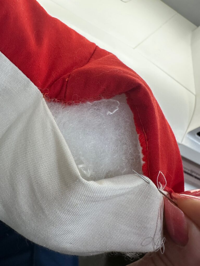 hand stitching pillow opening shut
