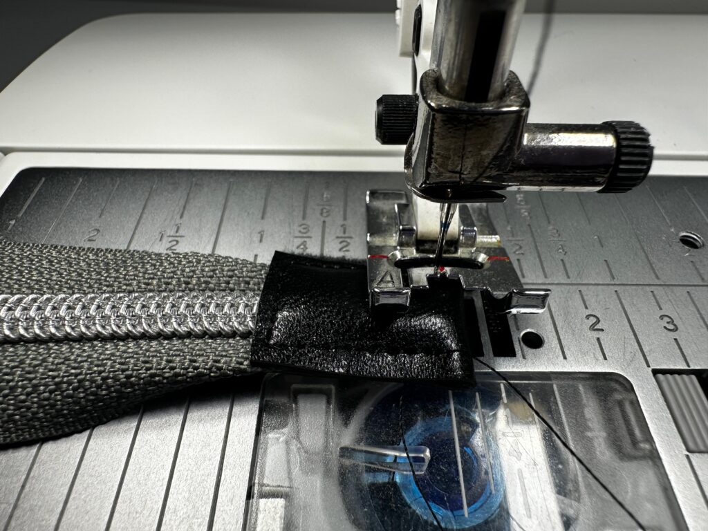 stitching fabric zipper stop
