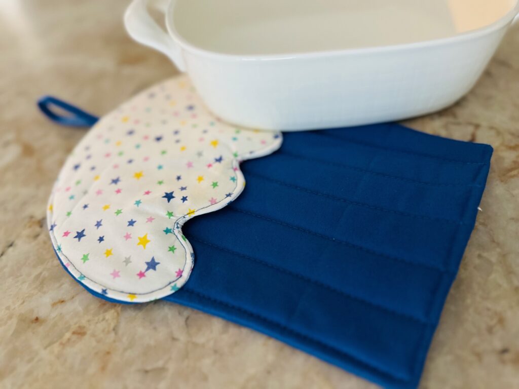 cupcake potholder on counter
