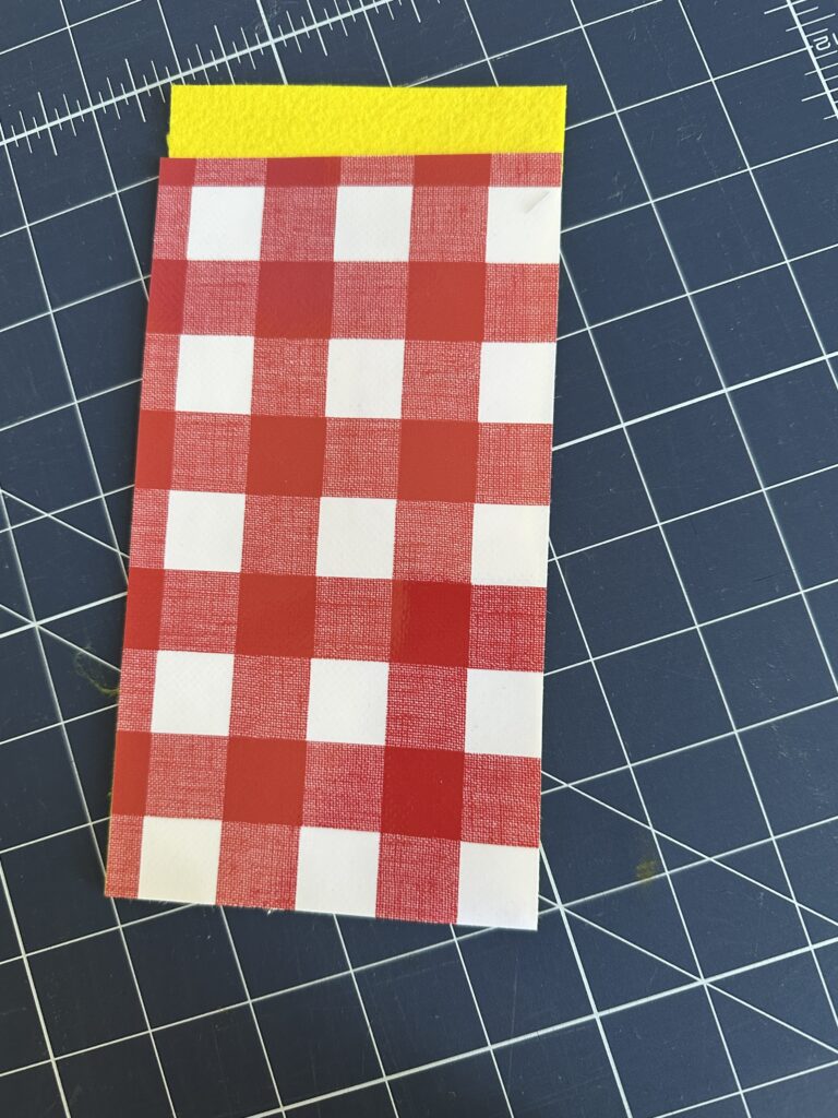 layers of Felty and laminated cotton secured