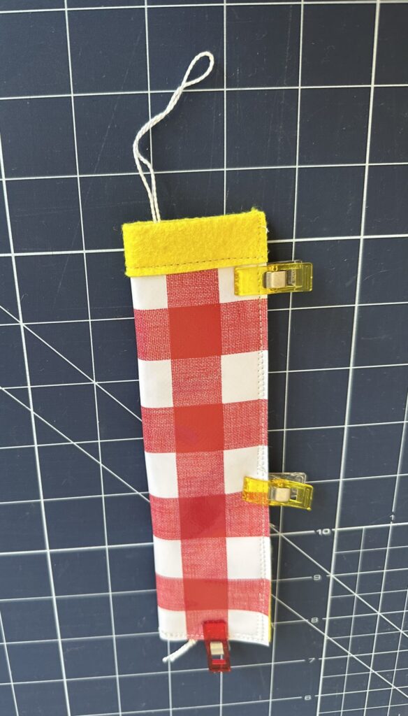 securing koozie for stitching