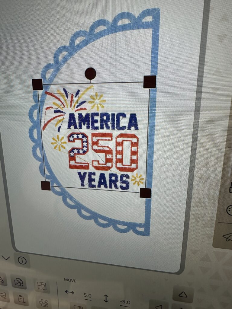 load America 250 design into machine