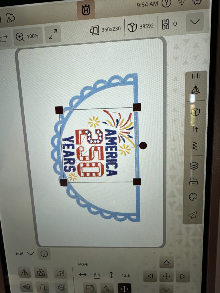 design just fits within bunting design