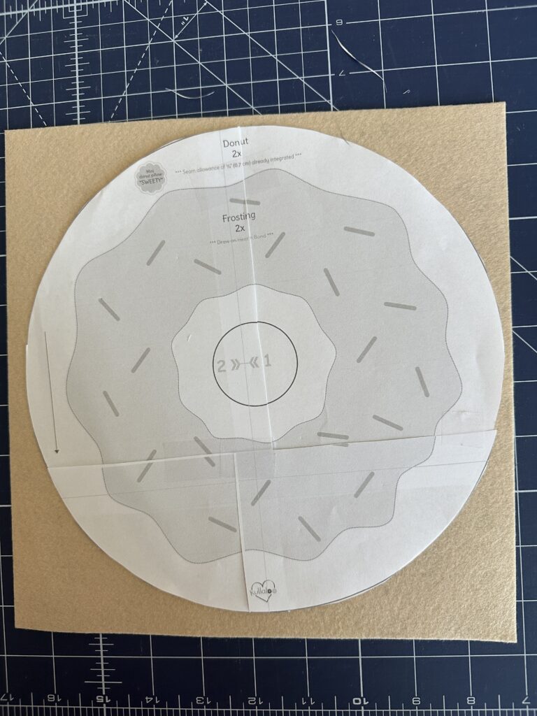 Cut two donut pieces from Beige Felty