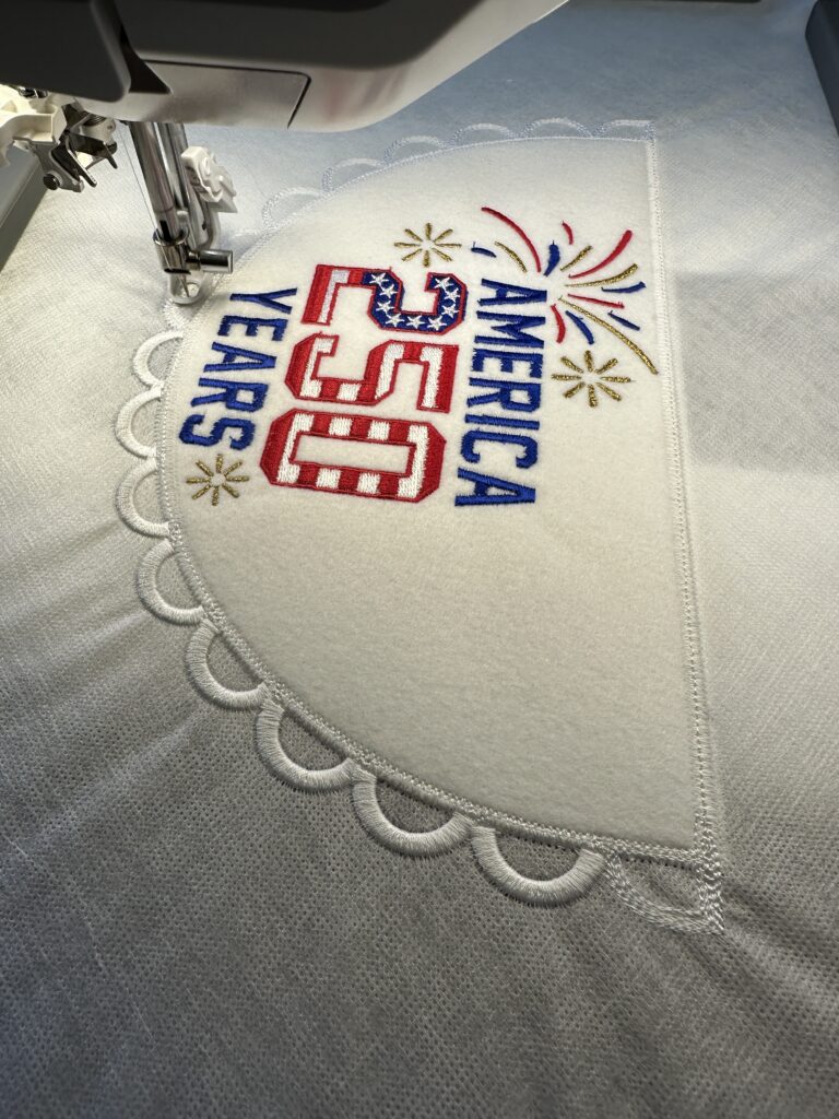 stitching remaining bunting design