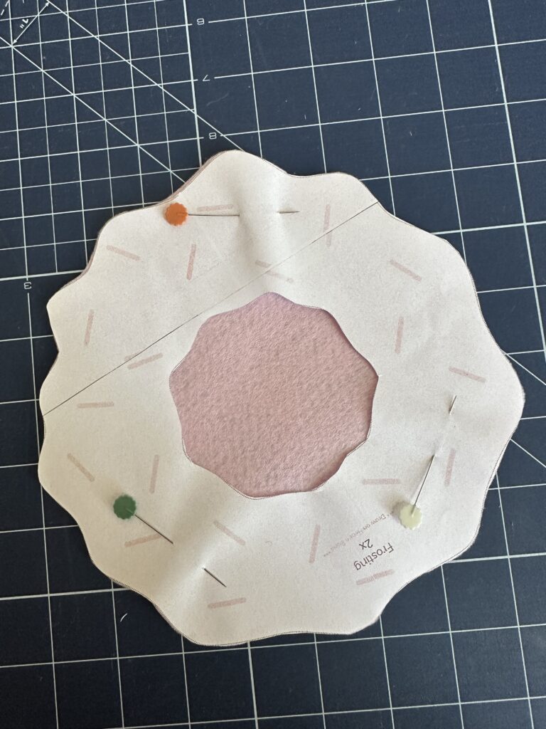 cutting icing piece from felty