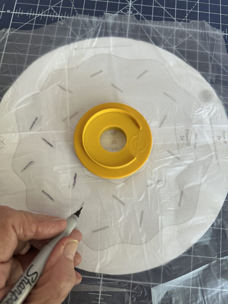 marking sprinkles onto Solvy