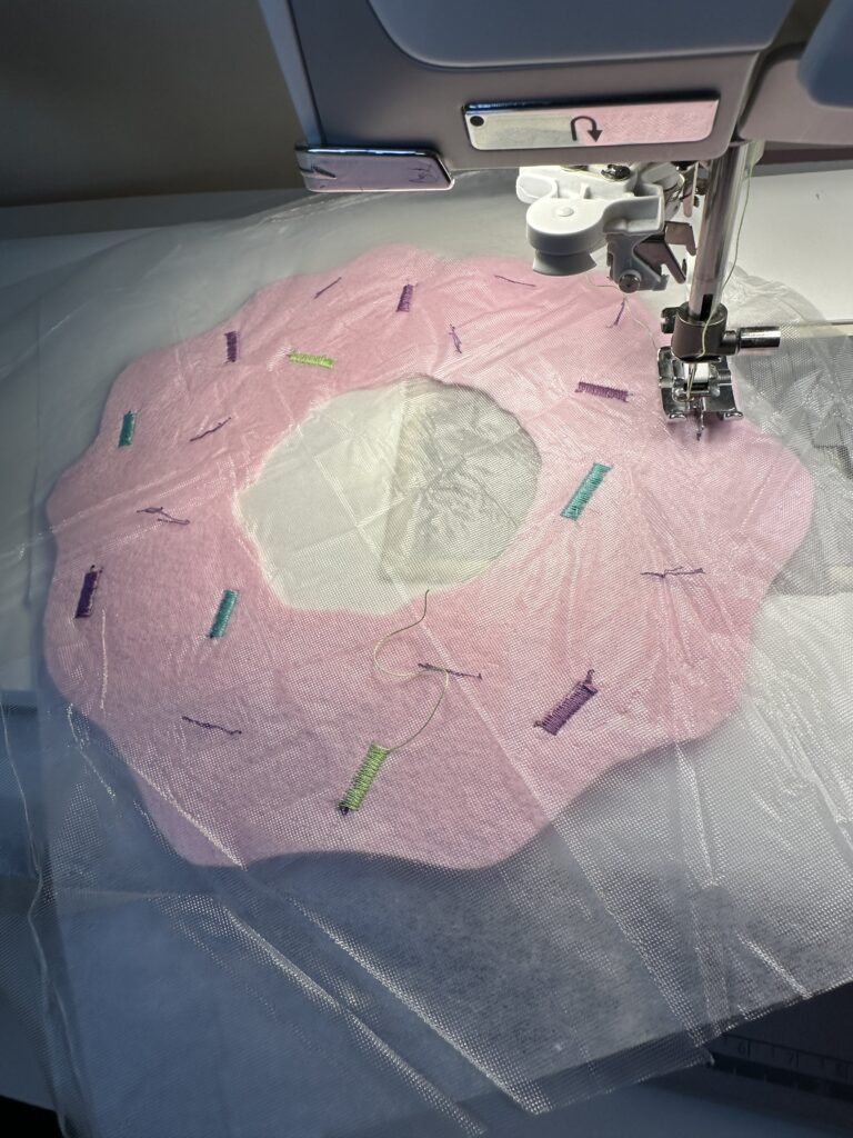 stitching sprinkles with Sulky 30 wt. Cotton Thread