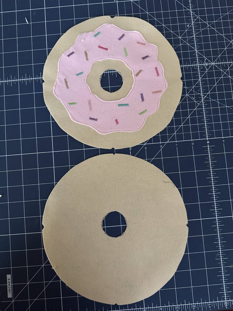 trimming hole from donut pieces