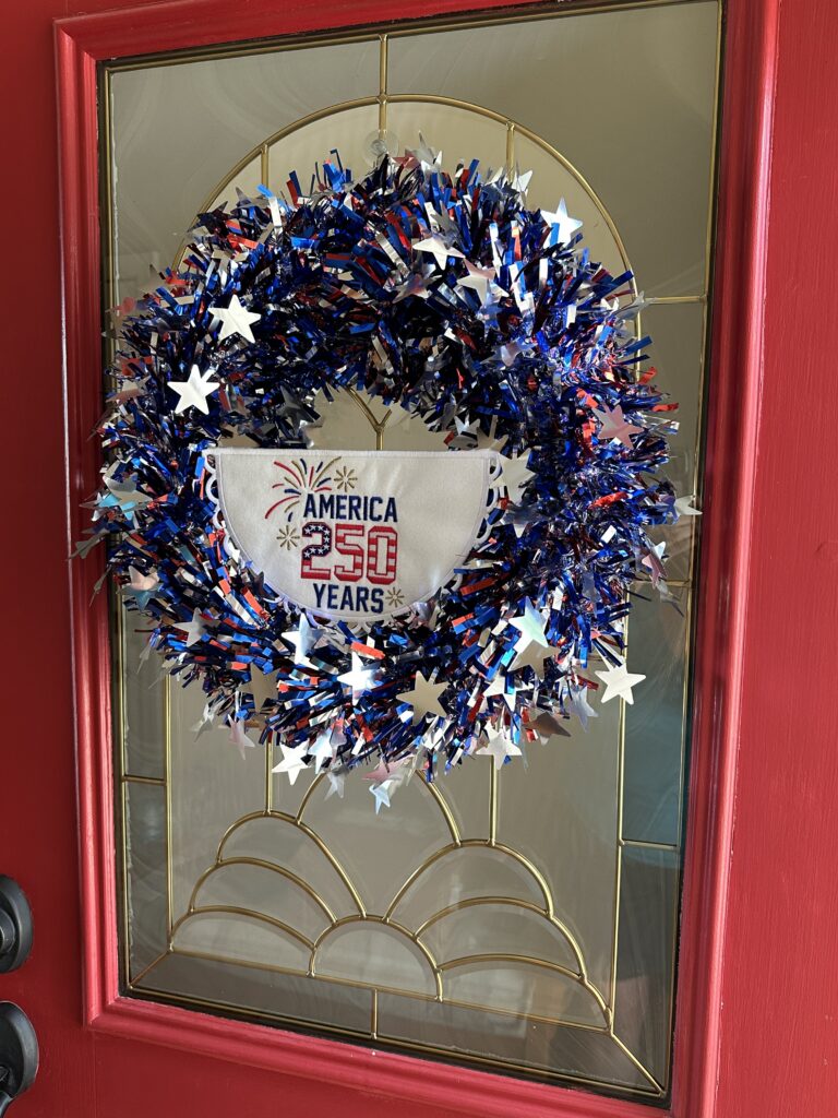 Bunting inside of wreath