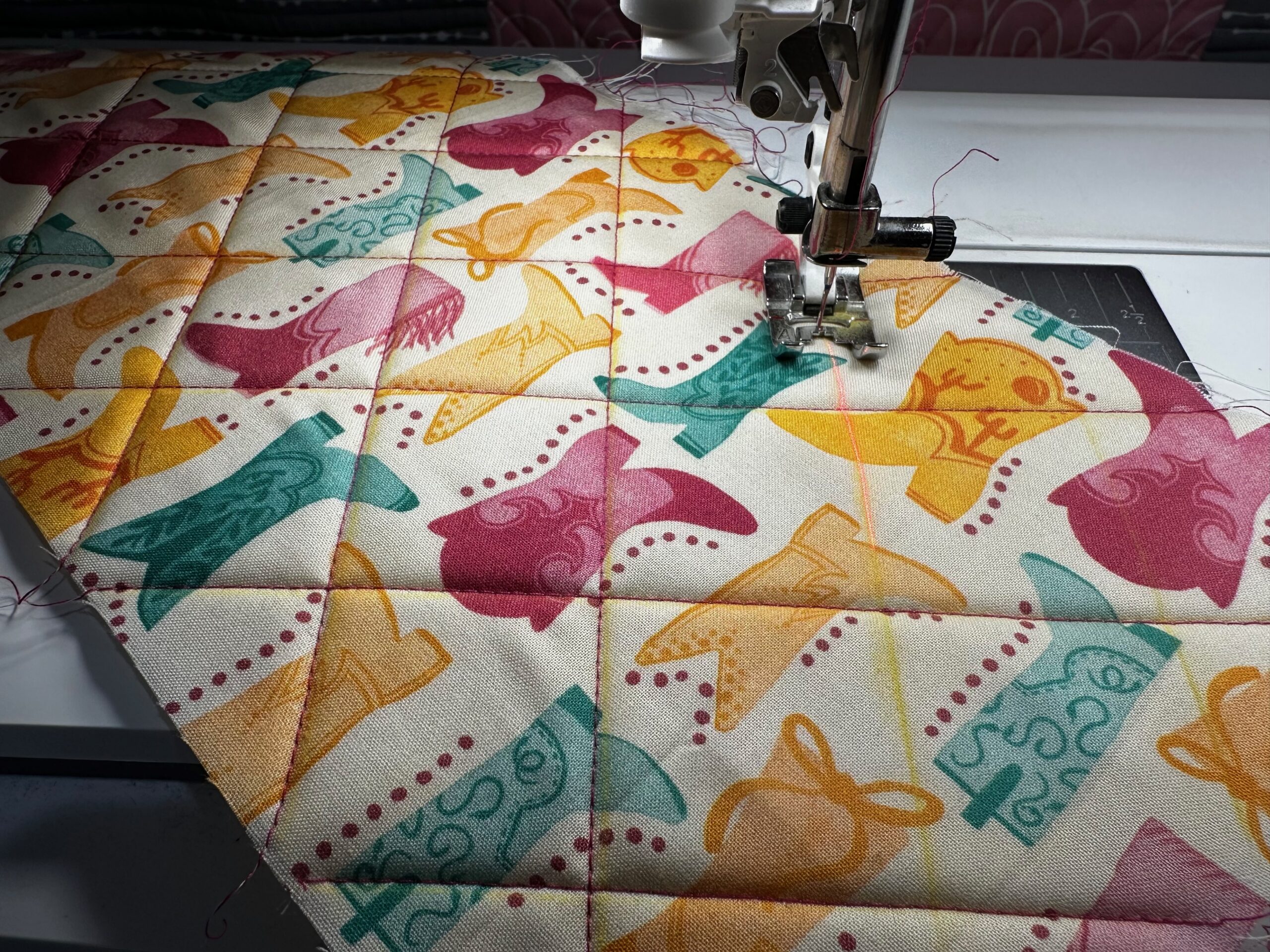 cross-hatch quilting on Sabrina Bag