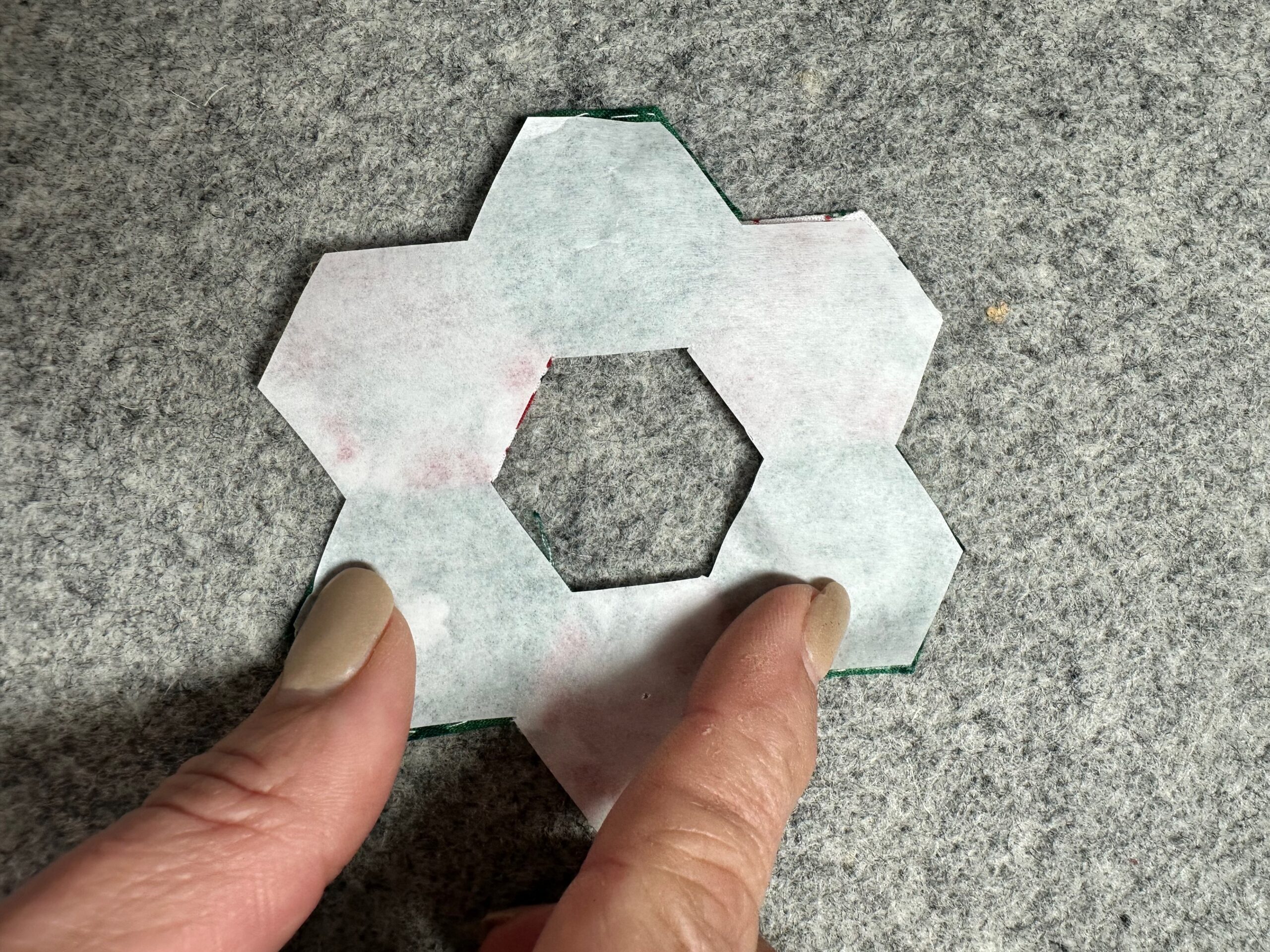 fusing web to back of ornament shape