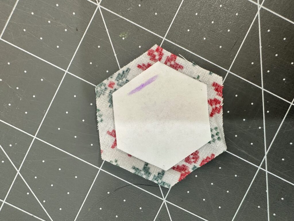 paper hexi template with fabric