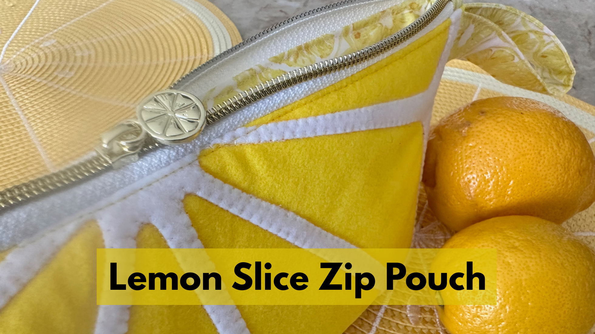 Lemon Slice Zip Pouch - Sulky