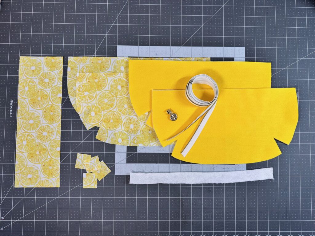 supplies for Lemon Slice Zip Pouch
